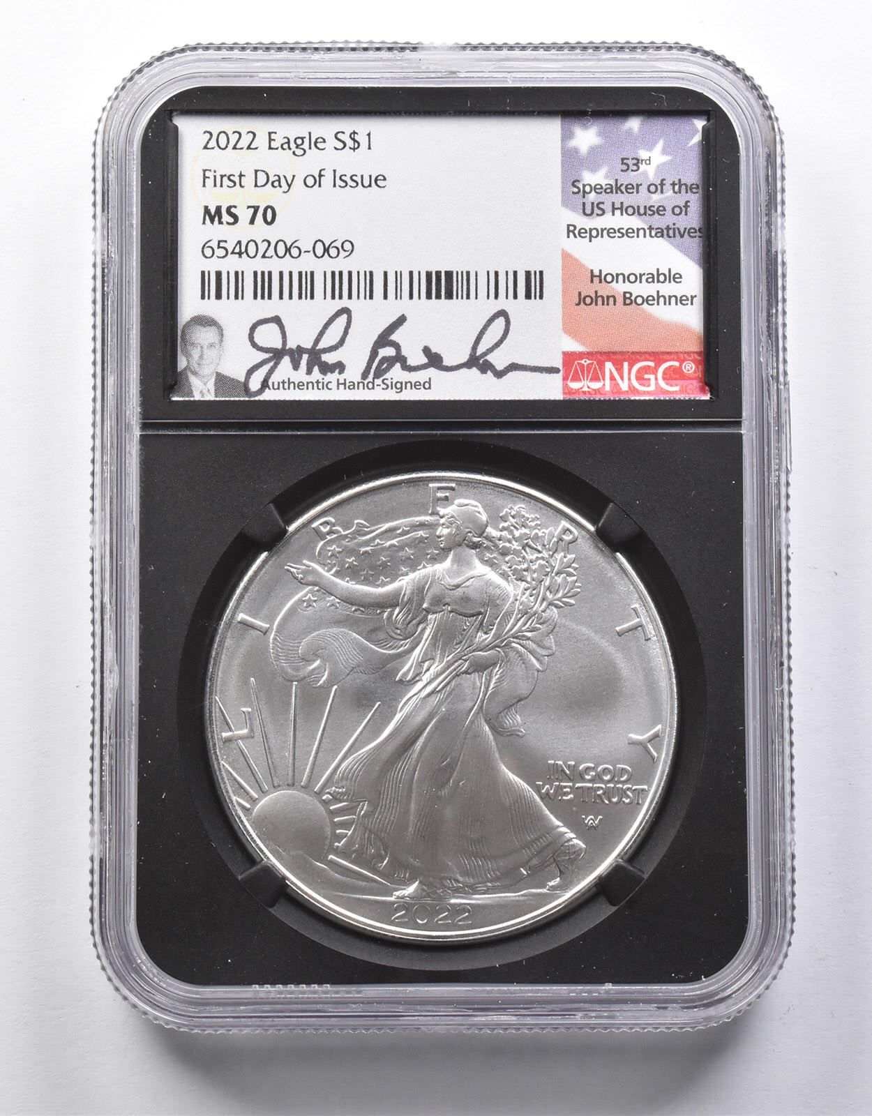 【新品】Eagleシルバーイーグル銀貨2022-W PCGS MS70 MS70 2022 アメリカン シルバー イーグル FDOI ジョン・ボーナー