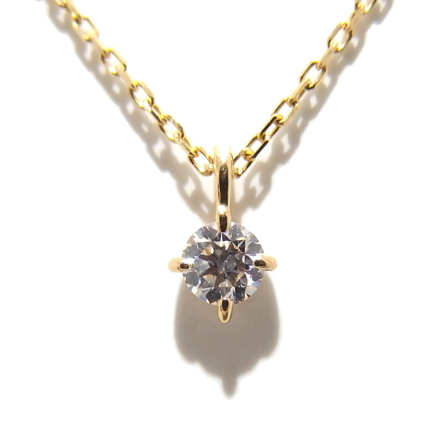 美品☆ete K18 ダイヤモンド ネックレス ブライト 0.06ct ゴールド 