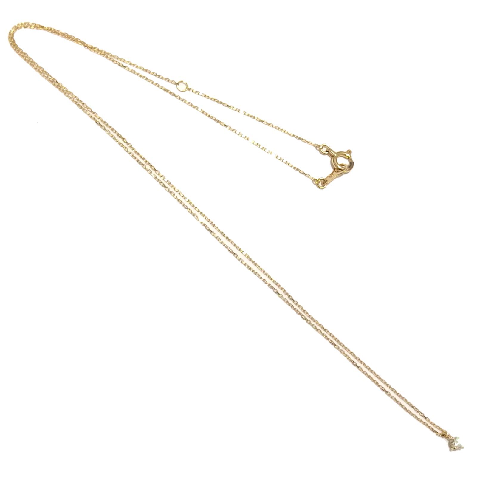美品☆ete K18 ダイヤモンド ネックレス ブライト 0.06ct ゴールド 