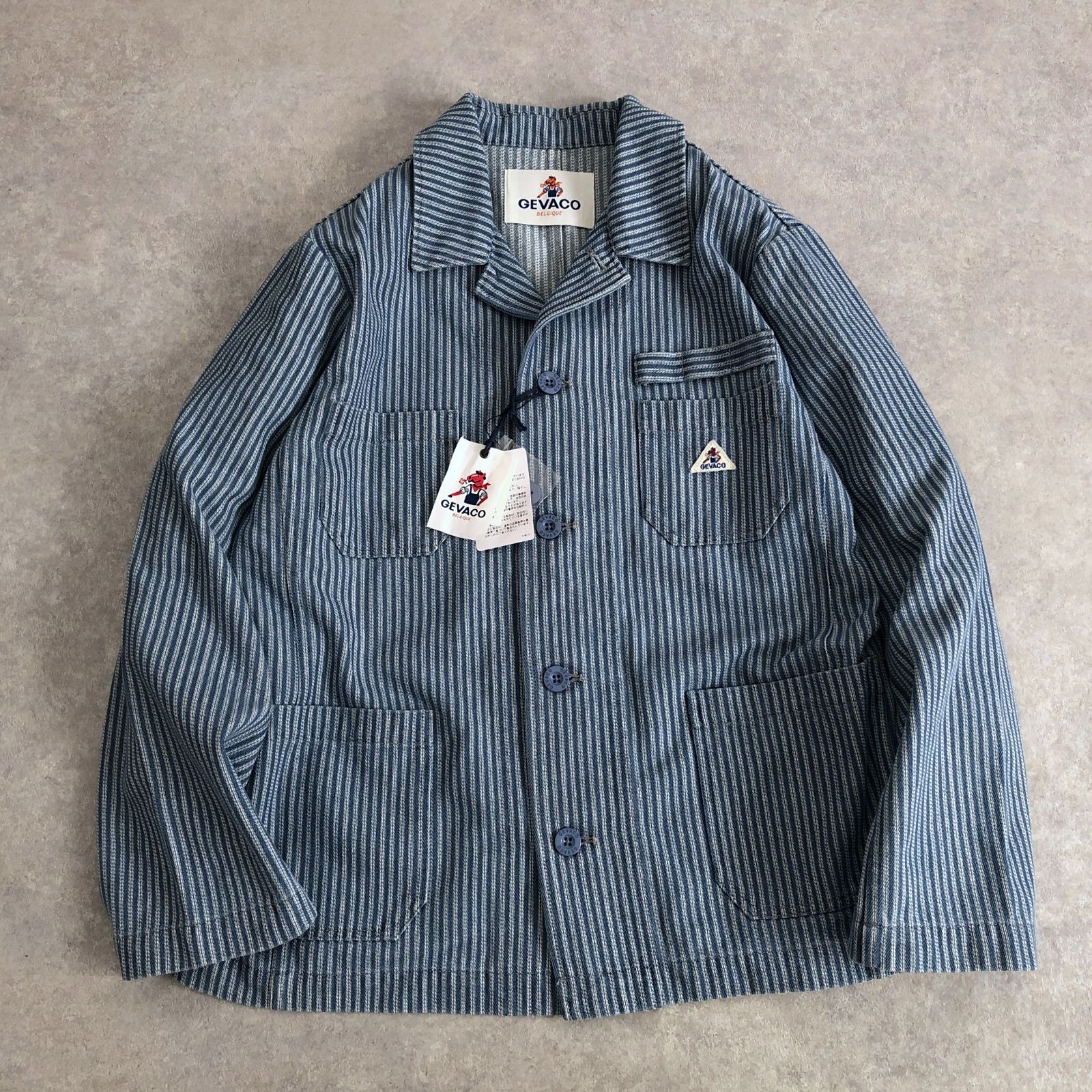 定価1 8万 GEVACO ヒッコリー ストライプ ワーク カバーオール ジャケット ゲバコ