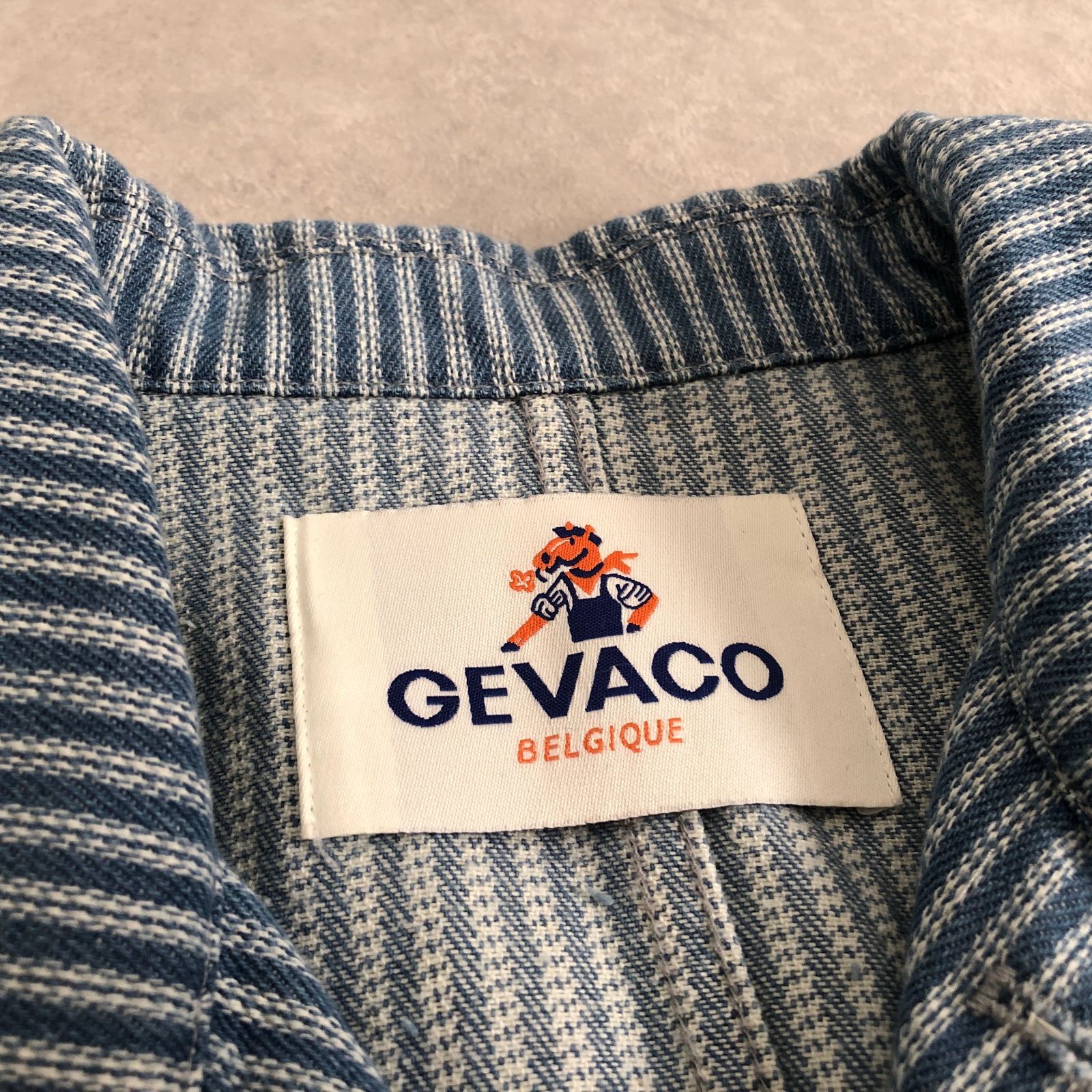 新品 定価1.8万 GEVACO ヒッコリー ストライプ ワーク カバーオール 