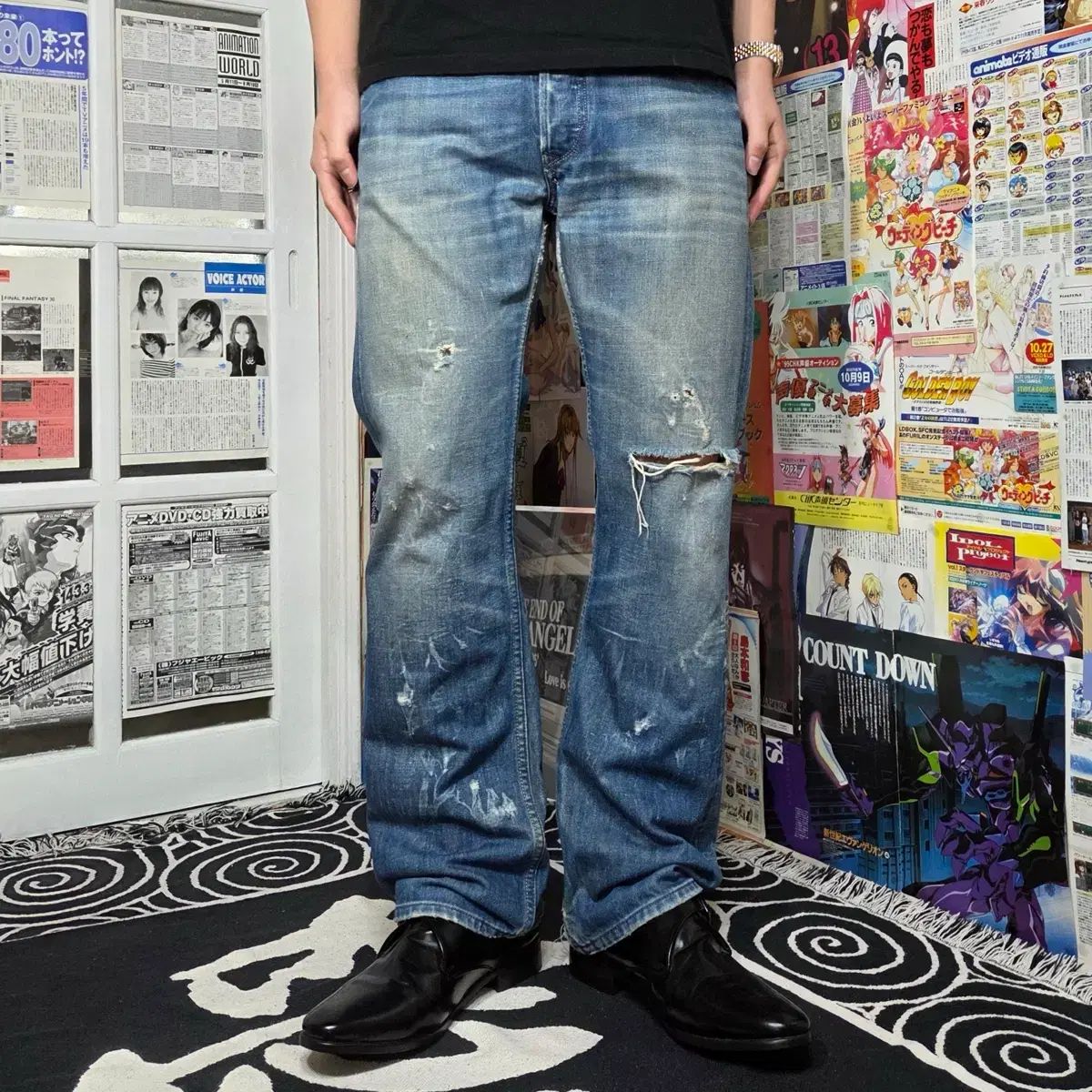 DIESEL(ディーゼル) インディゴ ダメージ ボタンフライ セール デニム