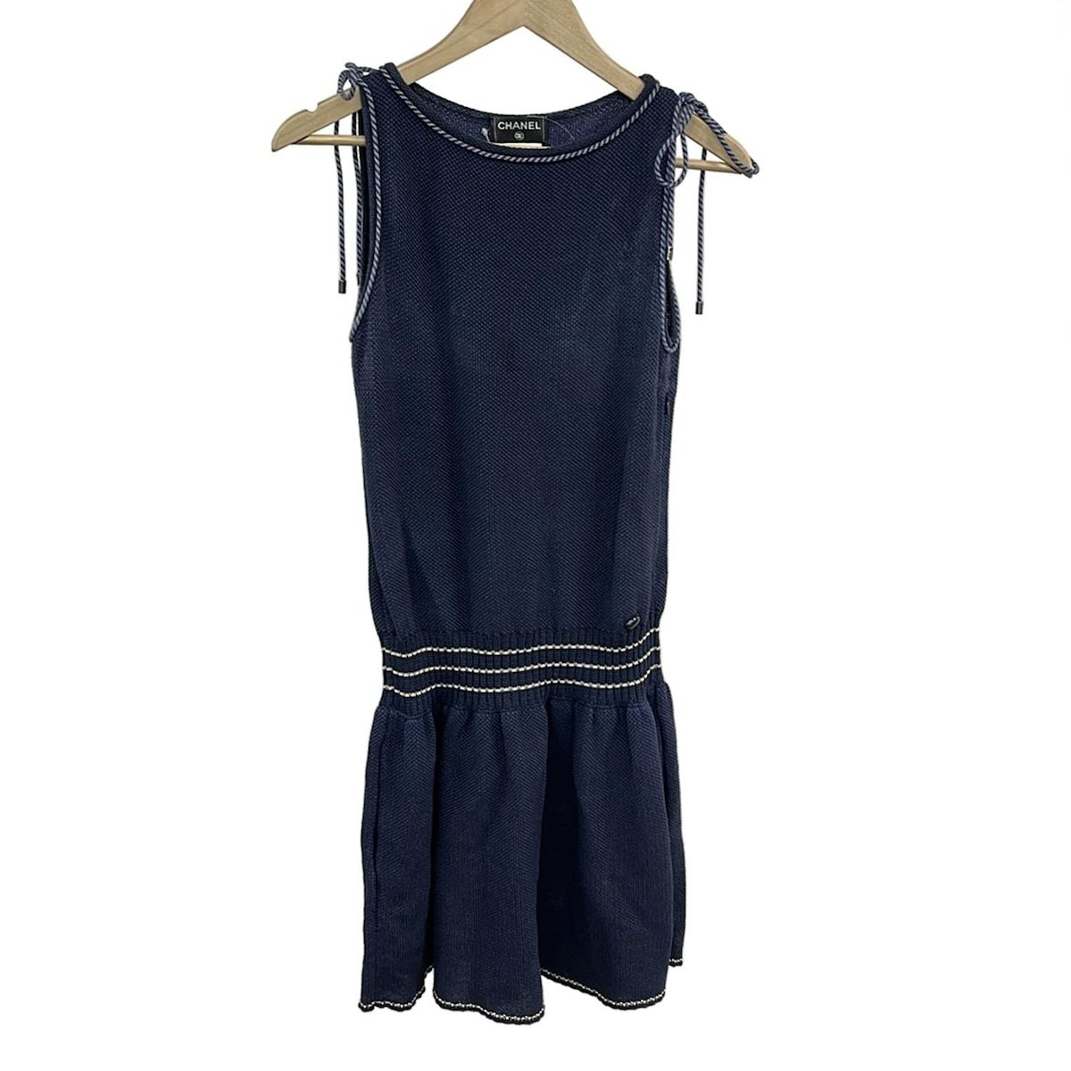 vintage CHANEL ワンピース　サイズ38 CHANEL(シャネル) ワンピース サイズ38 M レディース P51255 ネイビー