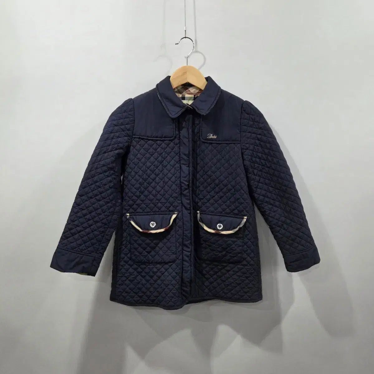 パク ダックス キッズ キルティング ブラック ジャケット コート 120 140