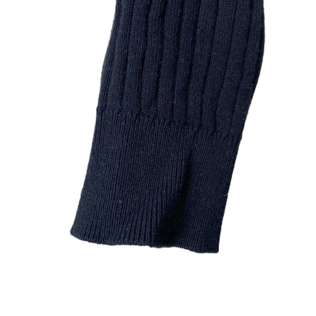 Mystrada　ネイビー マイストラーダ Mystrada ウール混リブニットワンピース Vネック 長袖