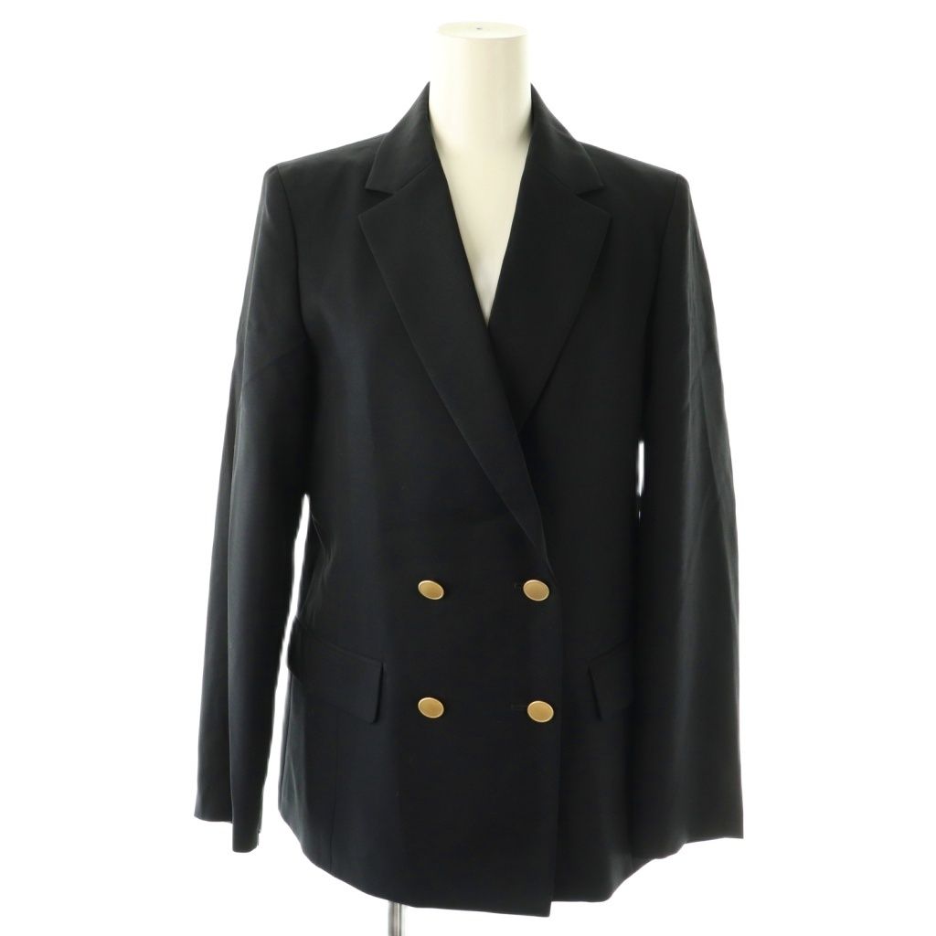 ANAYI アナイ ドライツイル袖スリット ジャケット 紺ブレザー 金ボタン S ANAYI アナイ ドライツイル袖スリット ジャケット 紺ブレザー 金ボタン S