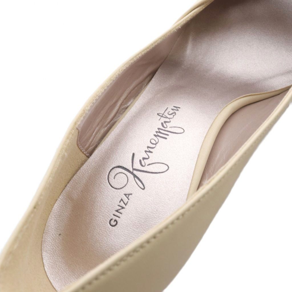 銀座かねまつ GINZA Kanematsu クロスデザイン パンプス レザー