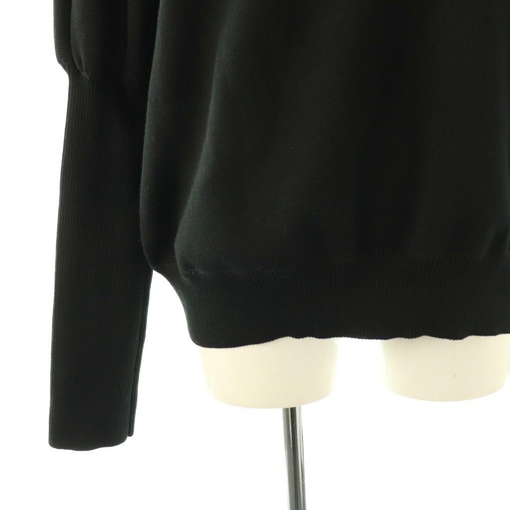 1度着用 yori 黒 長袖ニットセーター 38 ウールパフスリーブニット　ヨリ ヨリ yori ウールパフスリーブニット セーター 長袖 38 ブラック /HK