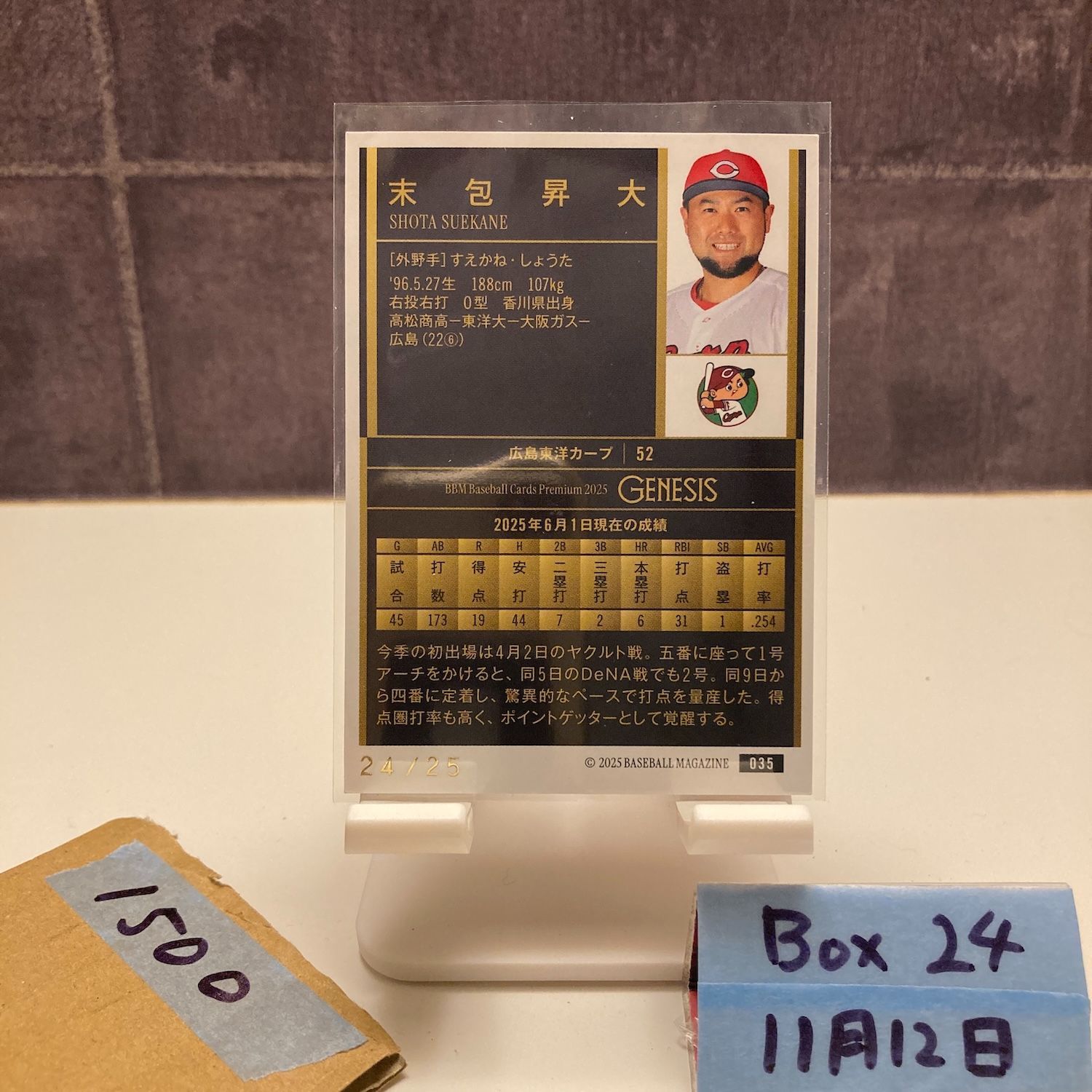 2022BBM Glory NEO スーパーパッチカード 末包昇大 広島カープ 2022BBM Glory NEO スーパーパッチカード 末包昇大 広島カープ