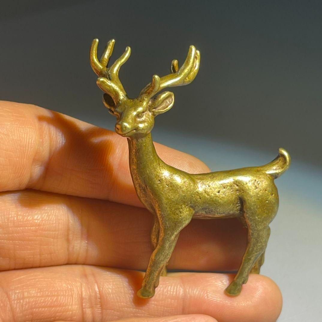 梅花鹿 茶台 置物 銅製品 工芸品 置物 - メルカリ