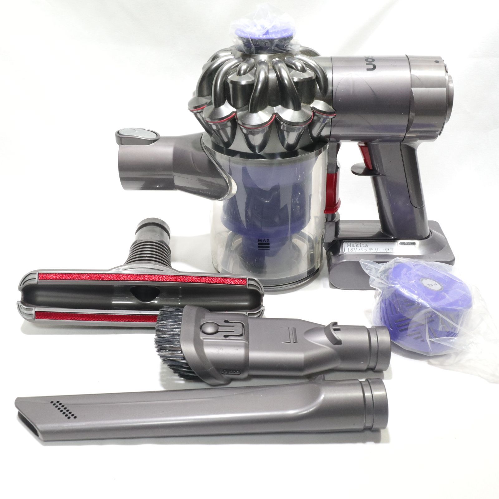 動作確認済/フィルタ新品交換済/マキタ18Vバッテリー仕様】Dyson