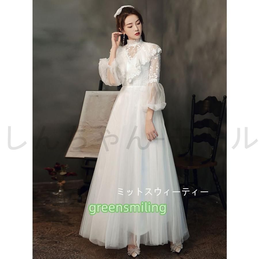 ウェディングドレス マキシ丈スカート レース 結婚式 半袖 パーティードレス 二次会 前撮り 後撮り ウエディングドレス ブライダル 花嫁 披露宴 演奏会 発表会 ウェディングドレス マキシ丈スカート レース 結婚式 半袖 パーティー