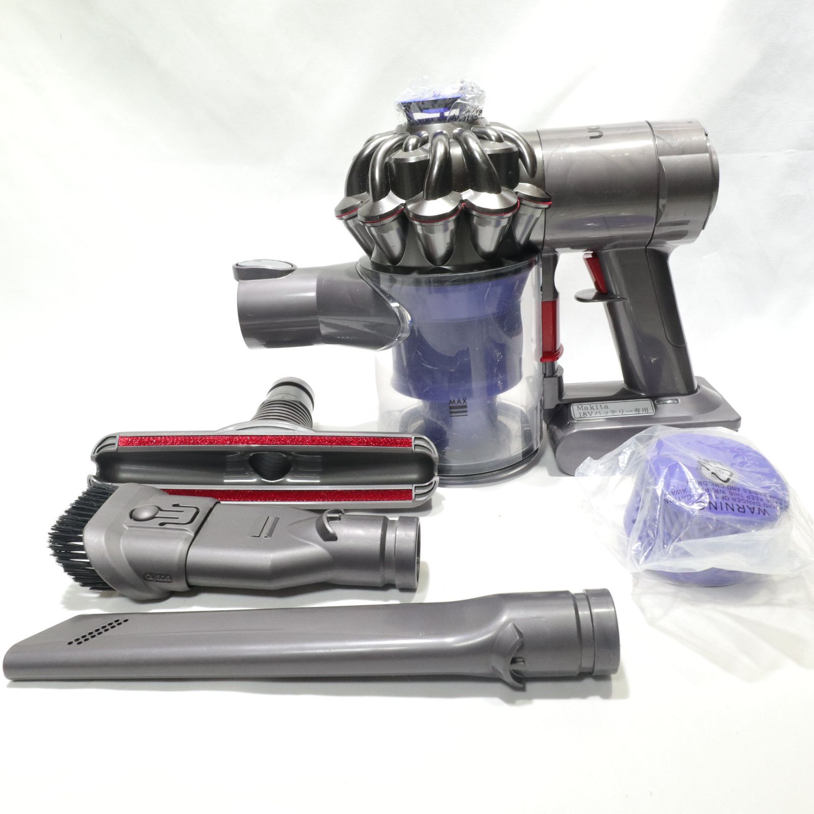 動作確認済/フィルタ新品交換済/マキタ18Vバッテリー仕様】Dyson