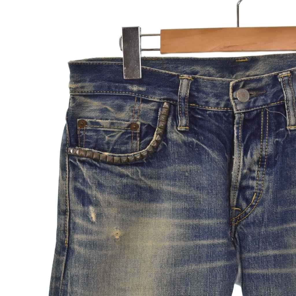 hysteric glamour デニム 刺繍 ポエム スタッズ ダメージ加工 hysteric glamour デニム 刺繍 ポエム スタッズ ダメージ加工 hysteric