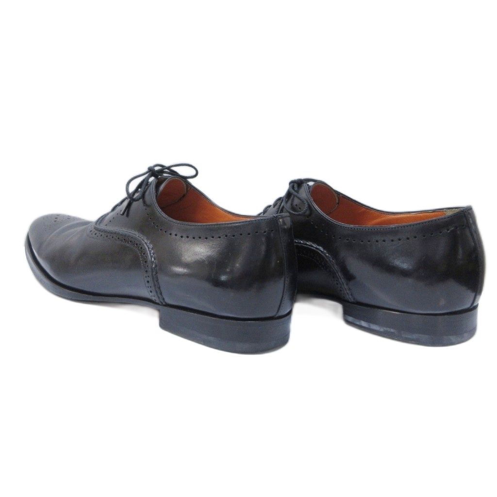 【中古】サントーニ SANTONI 13998 ドレスシューズ レザー 内羽根 メダリオン 革靴 7 1/2 約26.5cm ブラック IBO83 サントーニ SANTONI 13998 ドレスシューズ レザー 内羽根 メダリオン