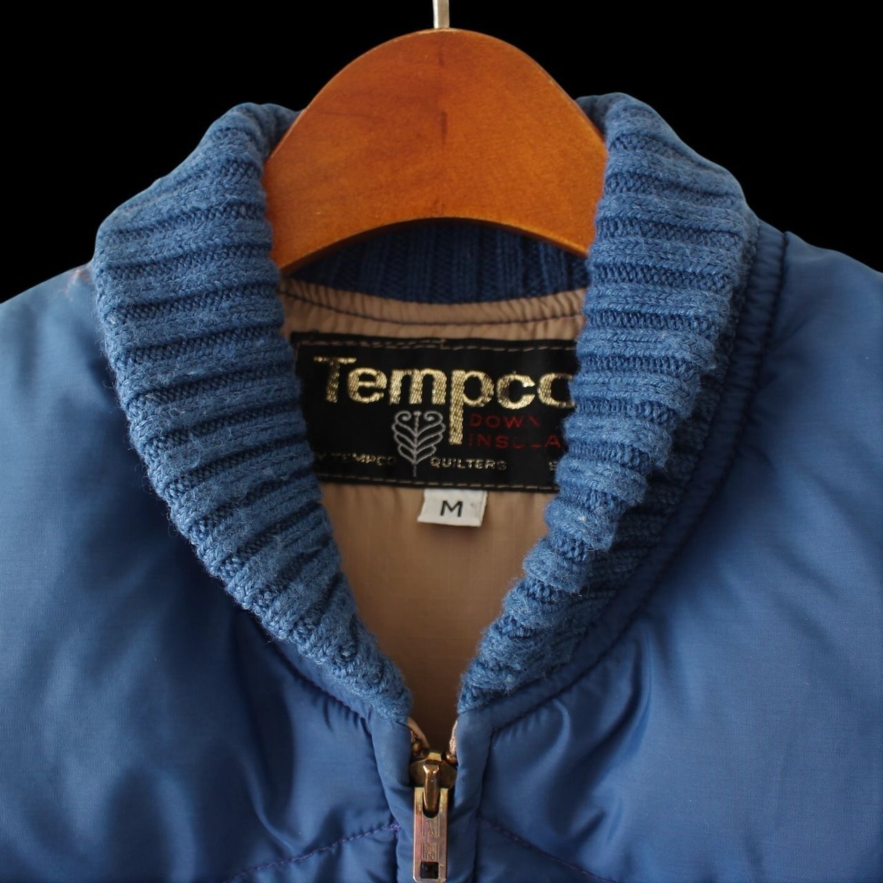 Tempco テンプコ 70s ダウンベスト TALONジップ ブルー M （w-1521128 