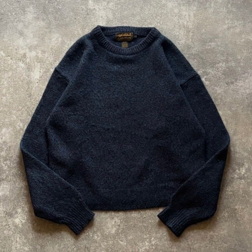 90s エディーバウアー 黒タグ ケーブルメランジコットンニットセーター 90s エディーバウアー 黒タグ ケーブルメランジコットンニットセーター