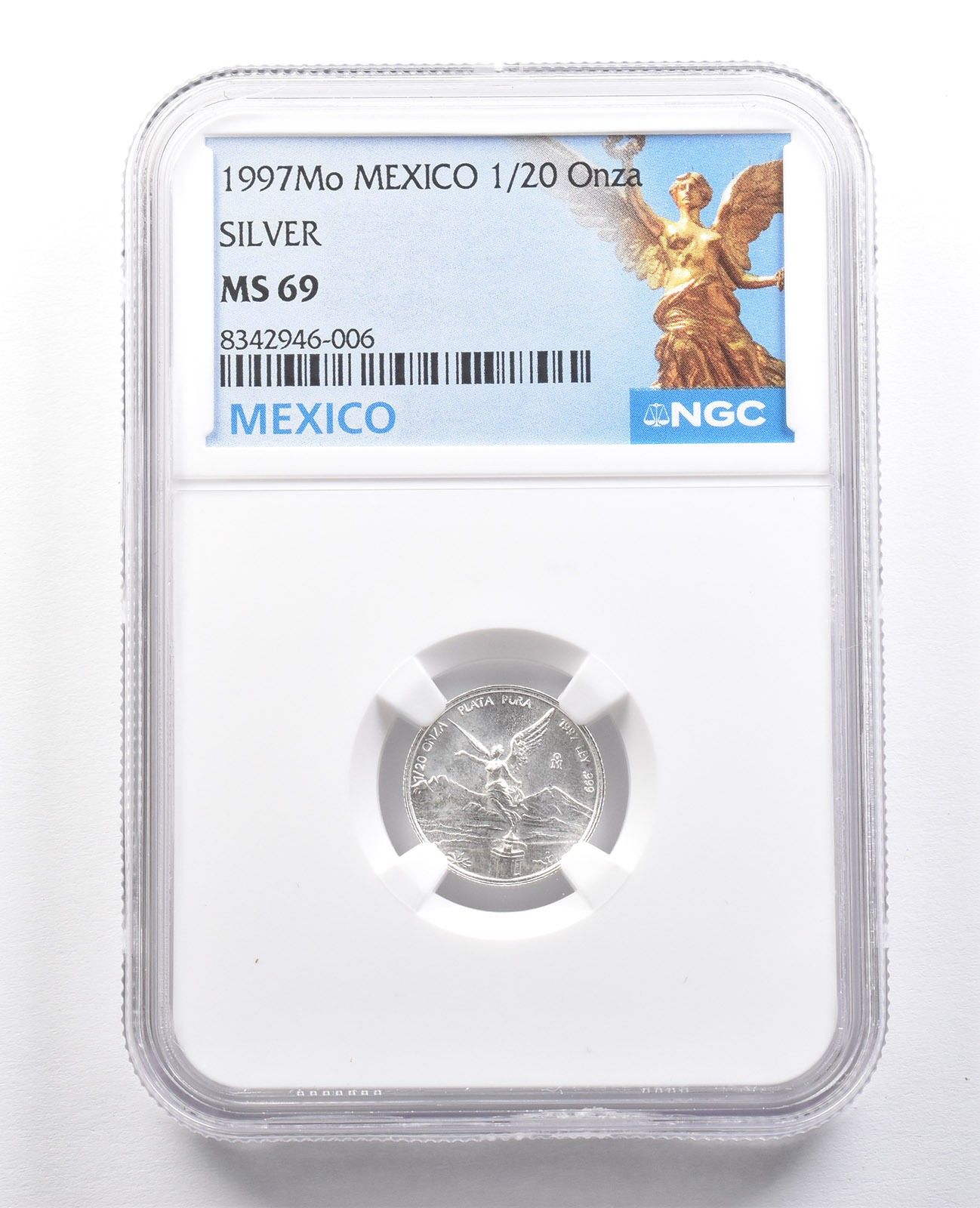 1997 Mo メキシコ 1/20 オンザ シルバー リベルタード MS69 NGC *7489