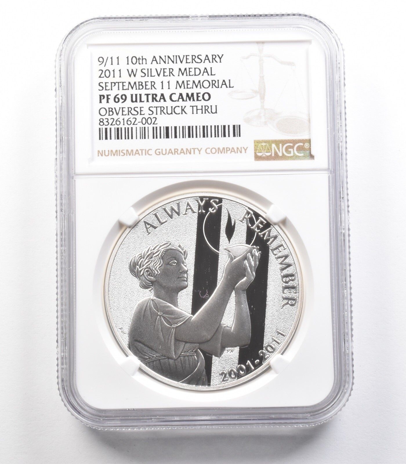 2011 W シルバーメダル 9/11 10周年記念造幣局 エラーストラックスルー