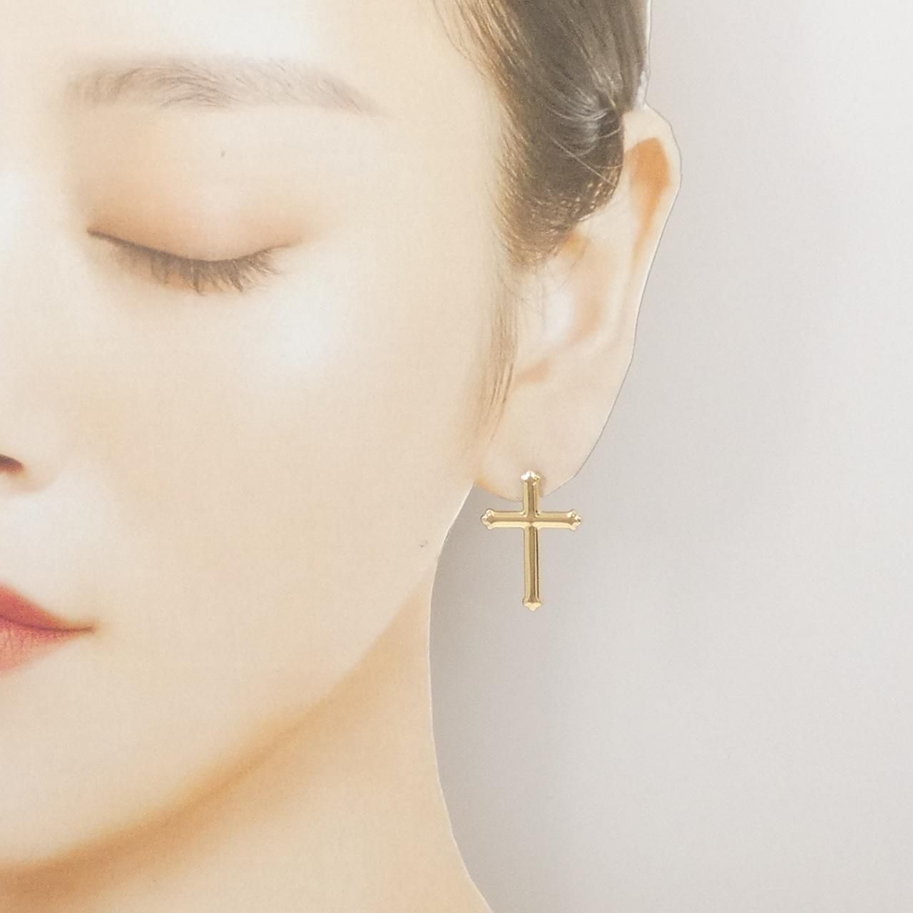 ＊専用＊【新品】K18YG クロス ピアス 新品】K18YG クロス ピアス - メルカリ