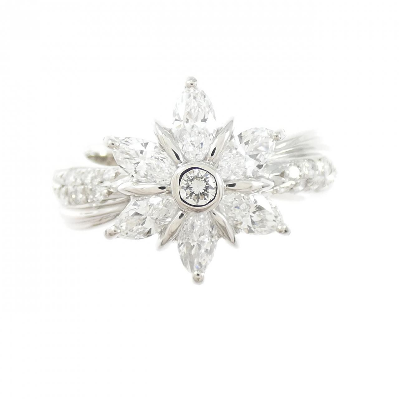 PT900 フラワー ダイヤモンド リング 0.90CT - メルカリ