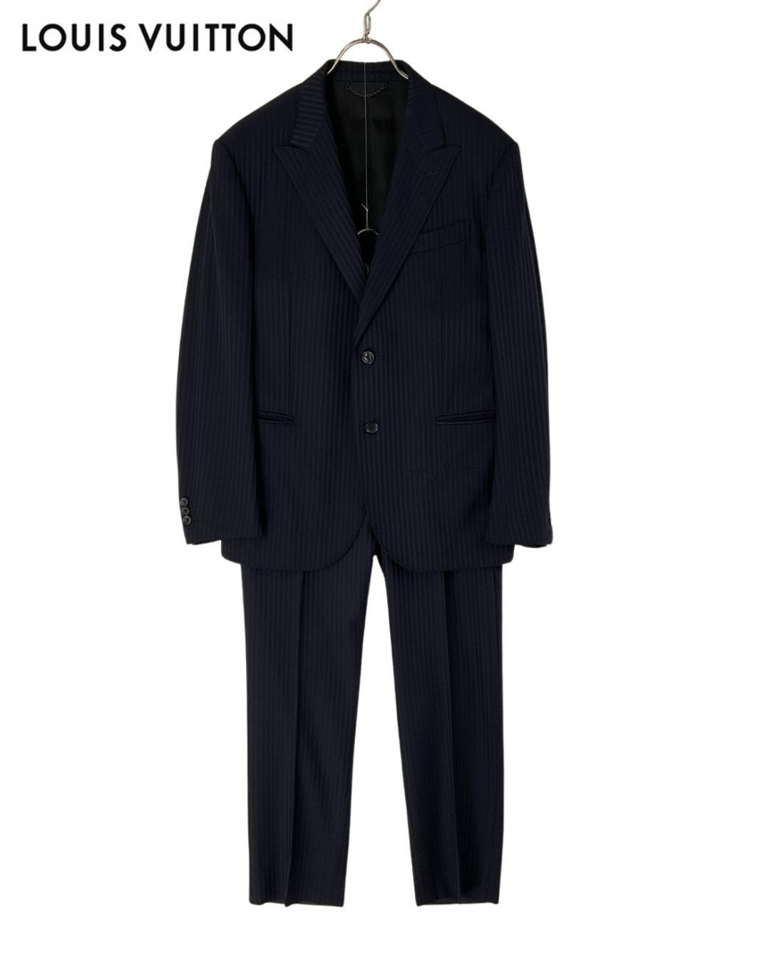 Louis Vuitton ルイヴィトン セットアップスーツ　手渡しで行ける方　メルカリにも出品してます LOUIS VUITTON ピークドストライプセットアップスーツ 50 ダーク