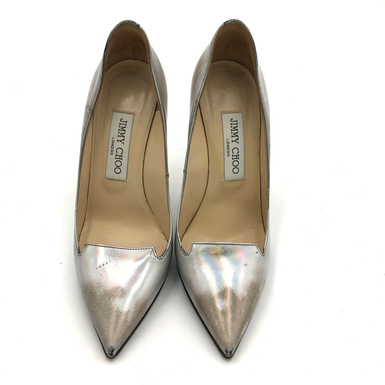 【美品】ジミーチュウ JIMMY CHOO パイソン　パンプス 36 シルバー k2503101102386.jpg