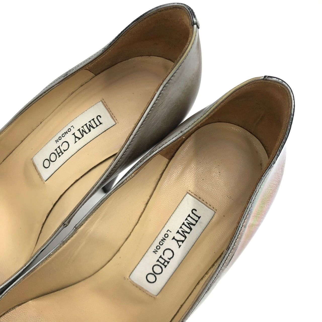 ジミーチュウ 23cm パンプス シルバー ホログラム ピンヒール 36