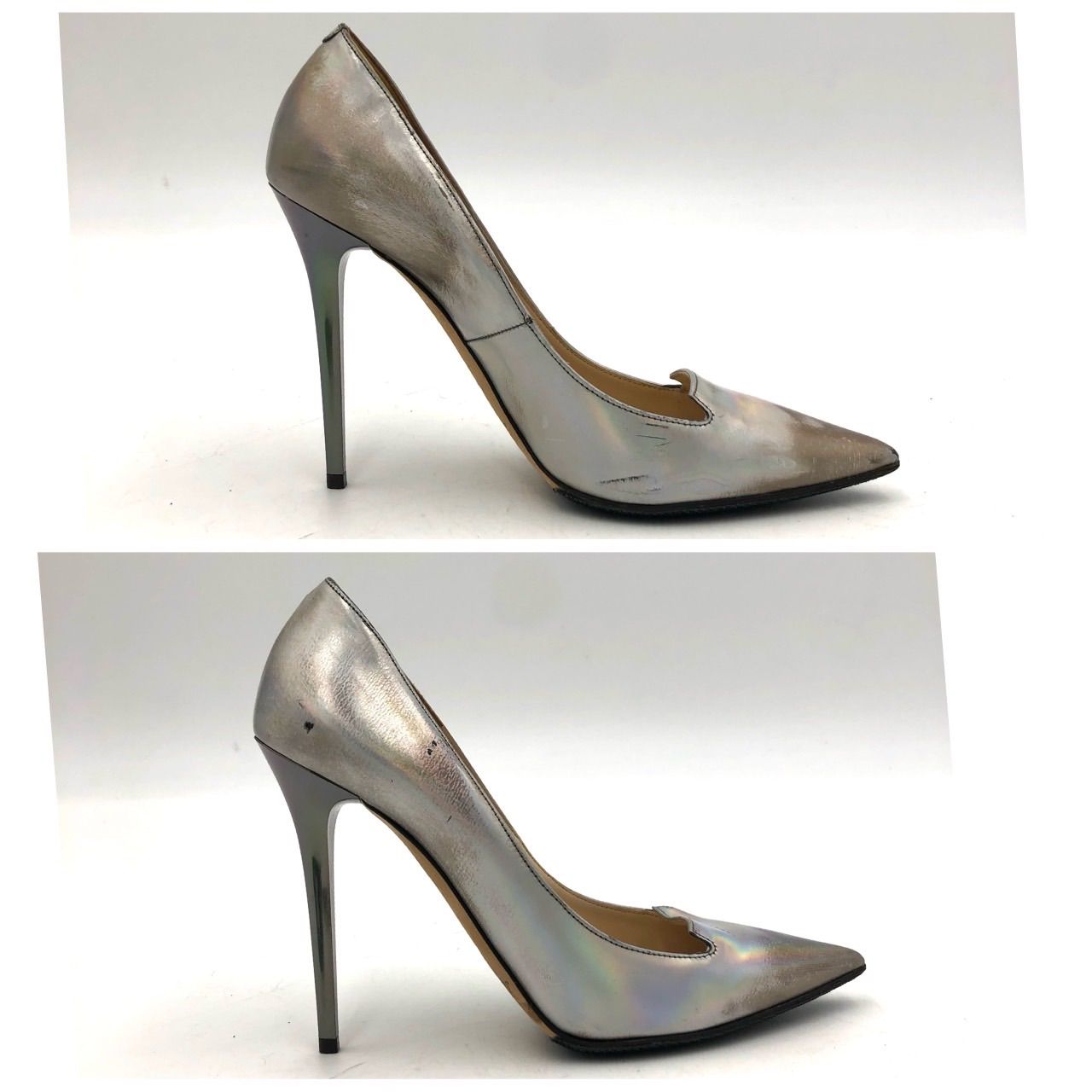 ジミーチュウ 23cm パンプス シルバー ホログラム ピンヒール 36