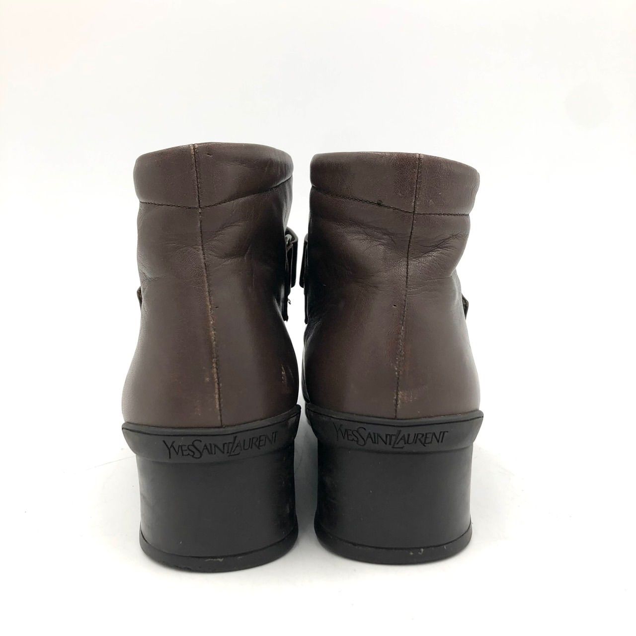 イヴサンローラン ショートブーツ 36 23cm ブラウン レザー YSL 茶