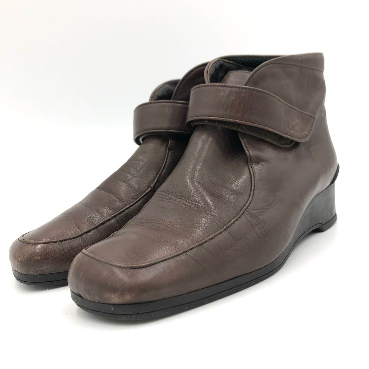 イヴサンローラン ショートブーツ 36 23cm ブラウン レザー YSL 茶