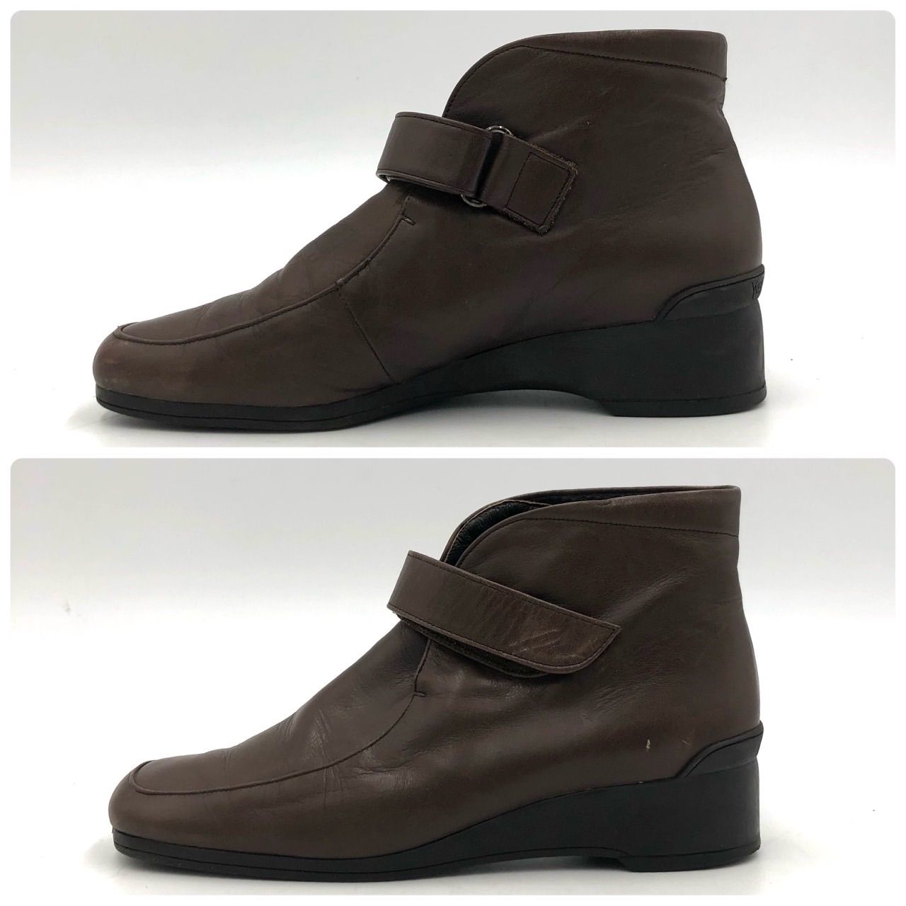 イヴサンローラン ショートブーツ 36 23cm ブラウン レザー YSL 茶