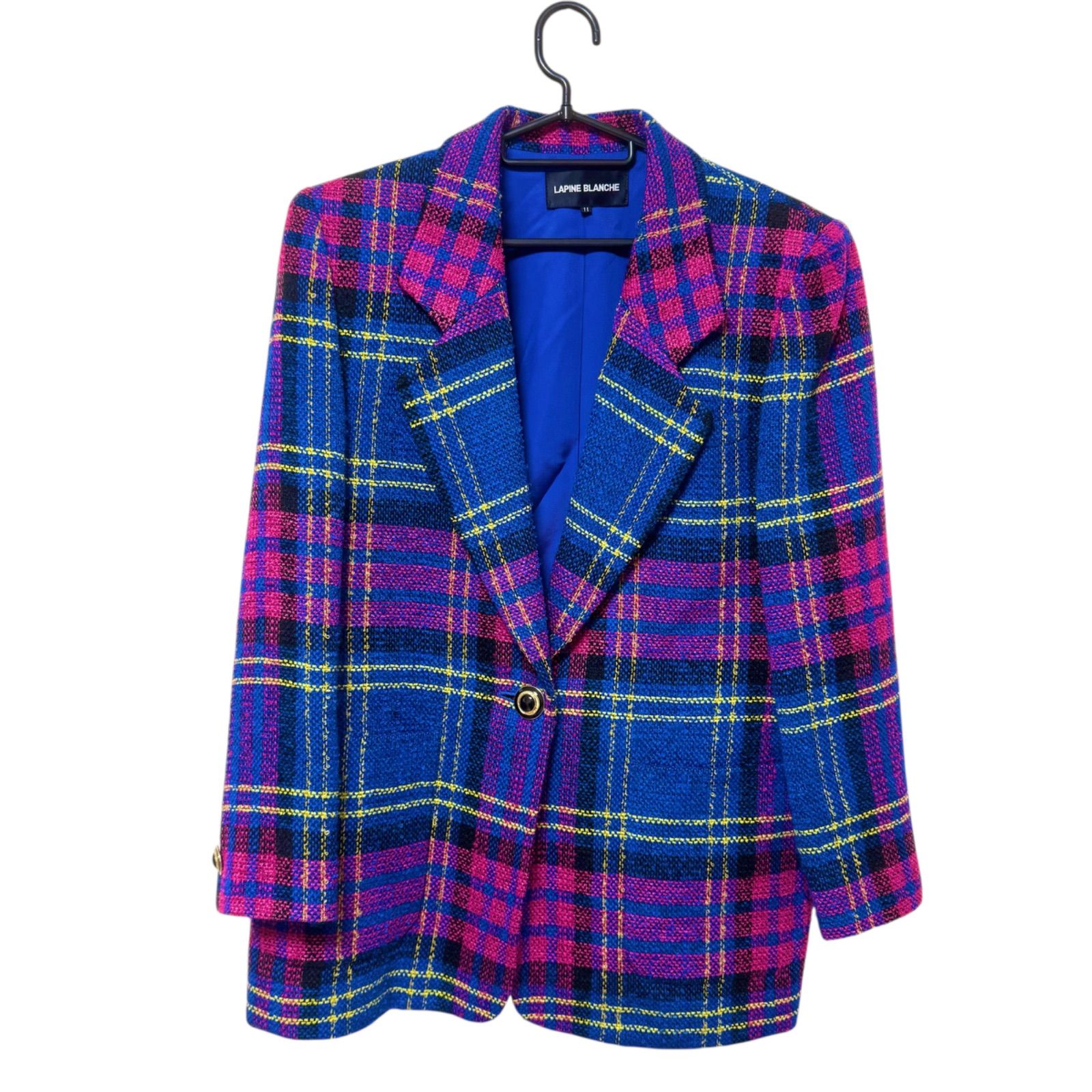 大きいサイズLAPINE BLANCHEラピーヌ/ロイヤルブルーウールジャケット LAPINE BLANCHE ラピーヌブランシュ レディース アウター テーラード