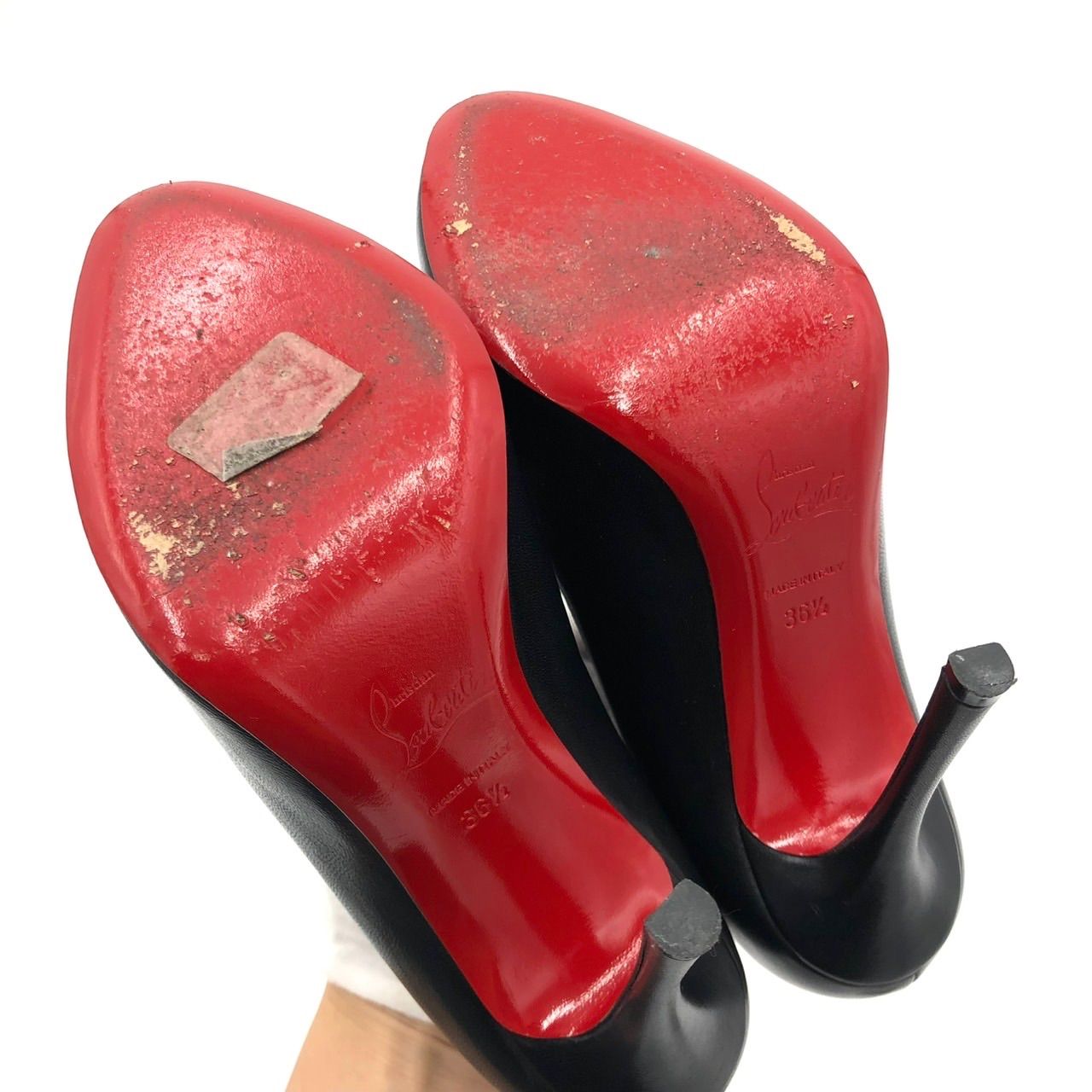 クリスチャンルブタン パンプス 23cm 36.5 黒 レザー レッドソール