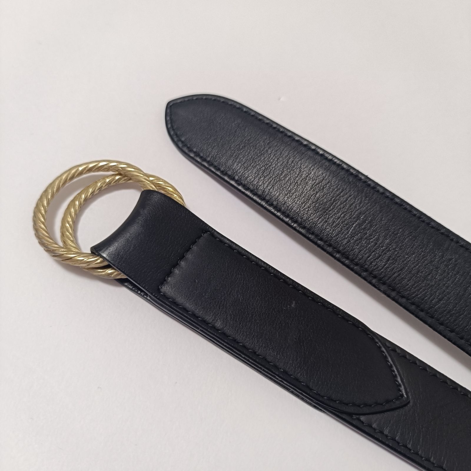 未使用 Cisei シセイ ダブルリングベルト リバーシブル ブラック