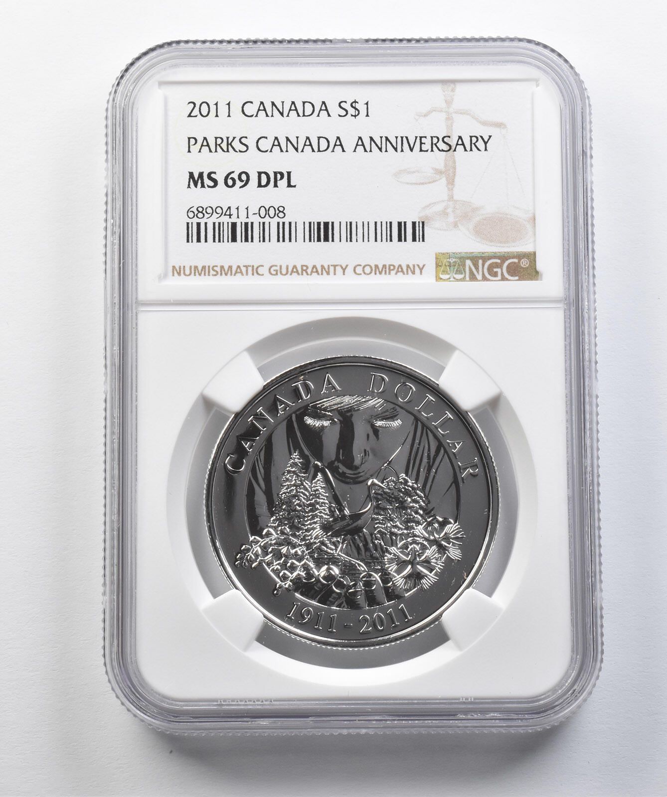 2011年カナダシルバードル、パークスカナダアニバーサリー MS69 DPL