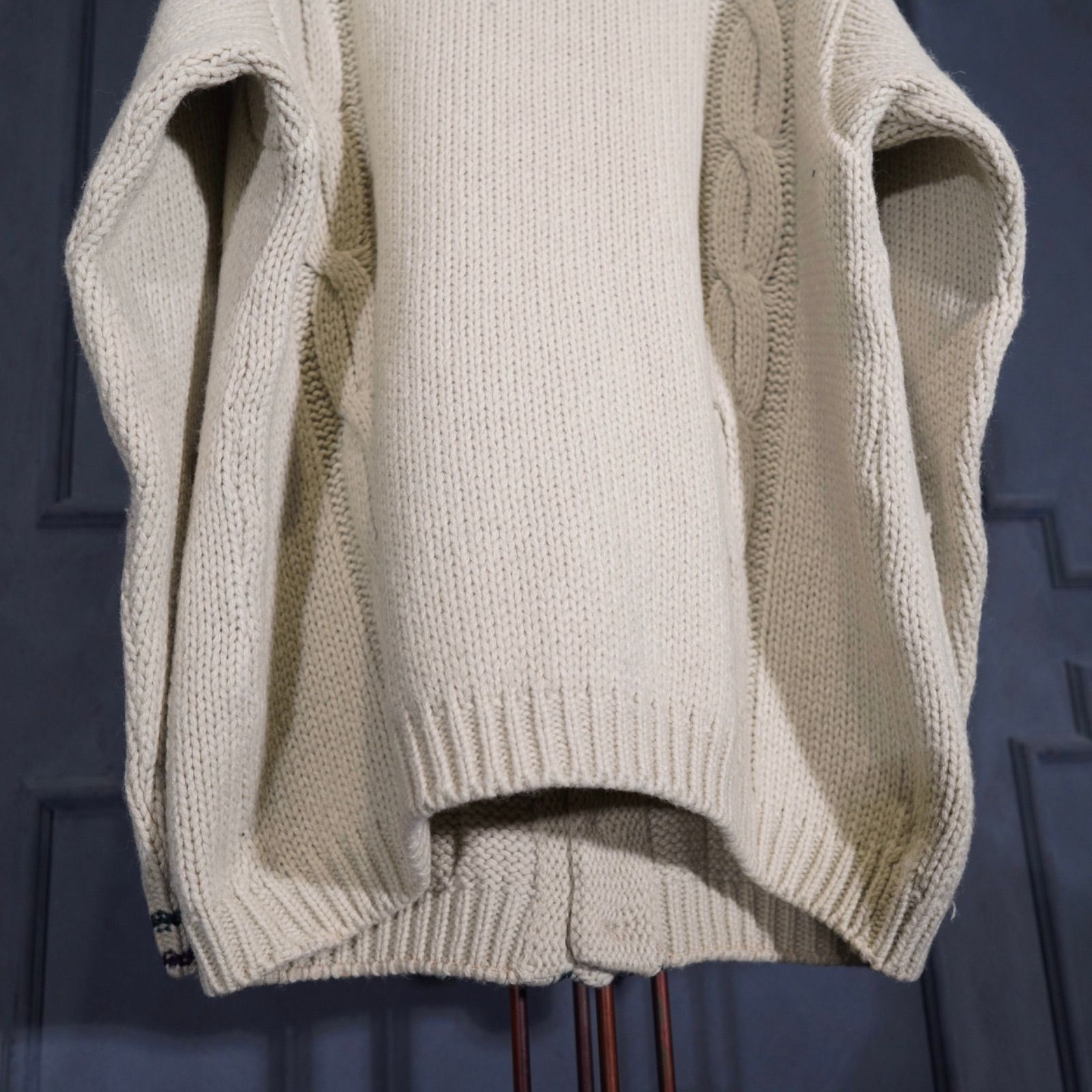 EU VINTAGE FOXHOUND EMBROIDERY DESIGN KNIT CARDIGAN MADE IN ITALY 