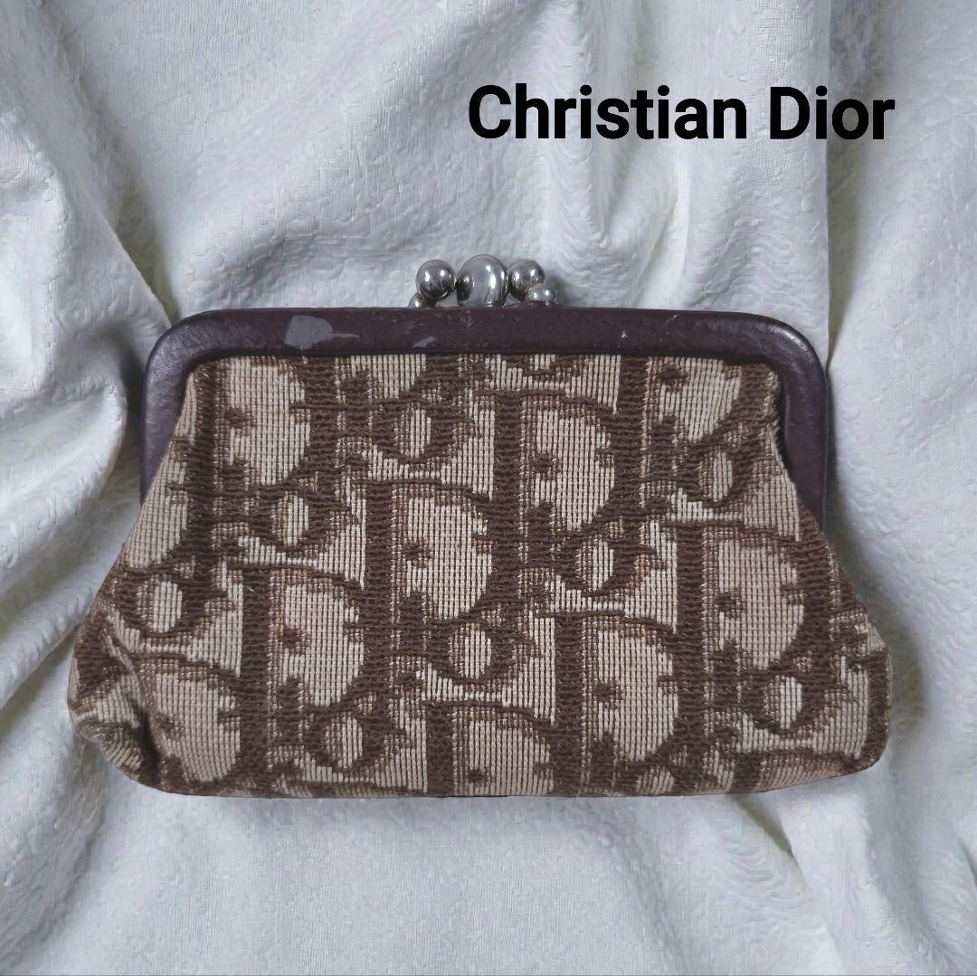 クリスチャンディオール ヴィンテージ トロッター柄 がまぐち 小銭入れ