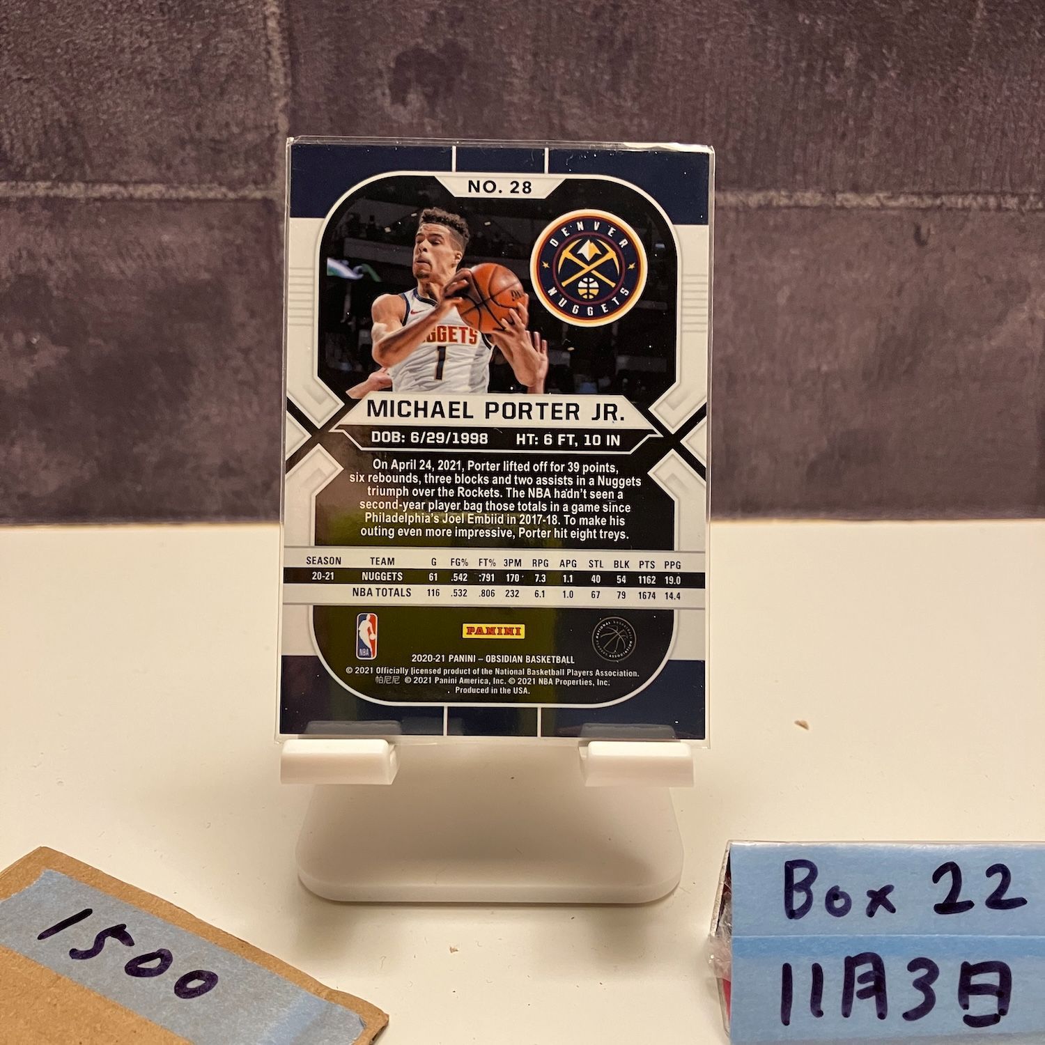 NBA カード Michael Porter Jr. (RC) Obsidian RC Prizm Michael Porter Jr. NBA - メルカリ