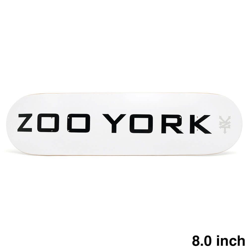 ZOO YORK DECK ズーヨーク デッキ TEAM OG 95 LOGO BLOCK WHITE 8.0