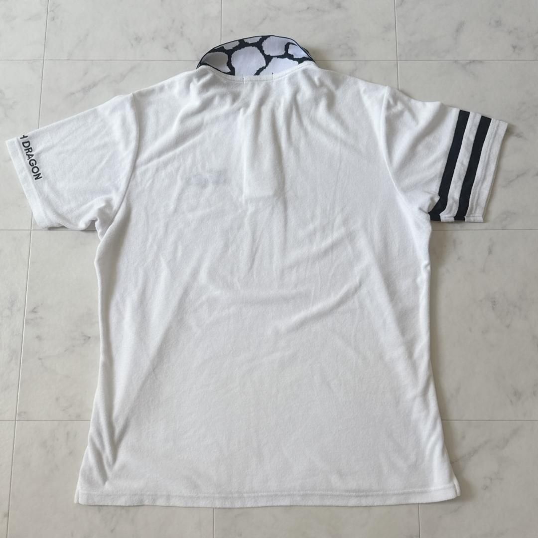ダンスウィズドラゴン ポロシャツ 白×黒 パイル地 ブラック 4 - メルカリ
