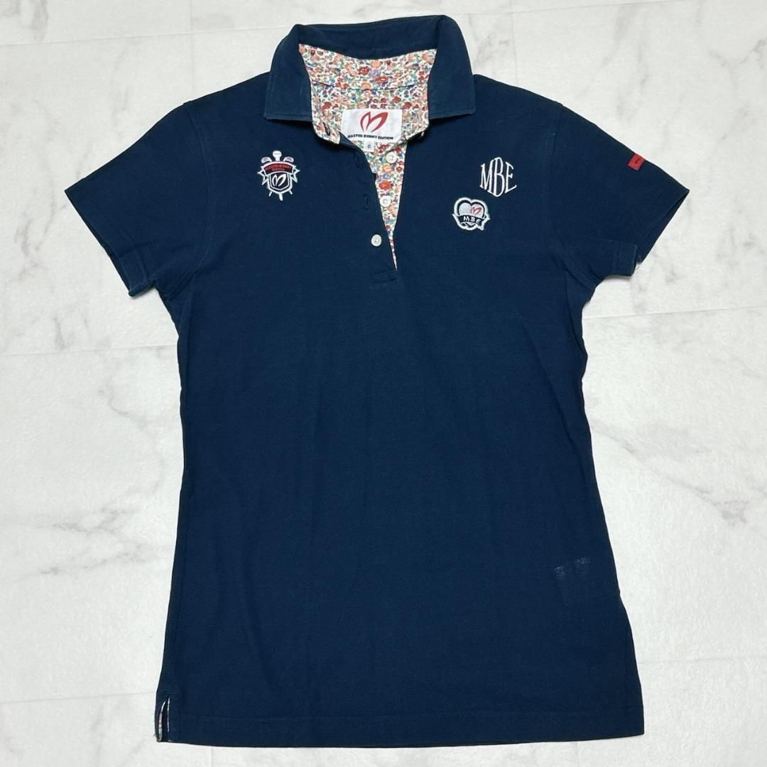 マスターバニー 襟裏ロゴ リバティプリント レディース ポロシャツ
