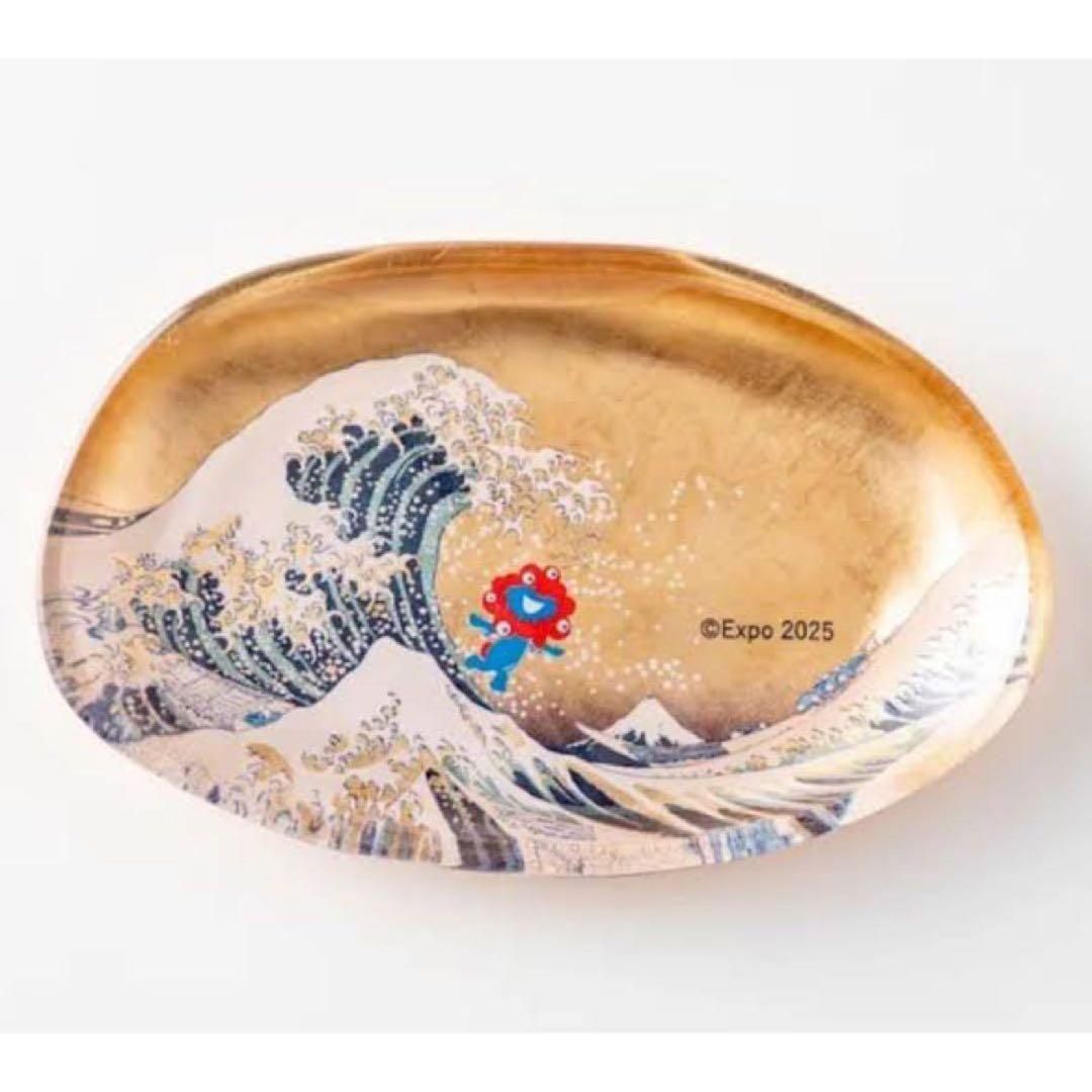 ミャクミャク 金箔 ガラストレー 神奈川沖浪裏(金) 箔名画 葛飾北斎 ミャクミャク 金箔 ガラストレー 神奈川沖浪裏 箔名画 葛飾北斎 大阪