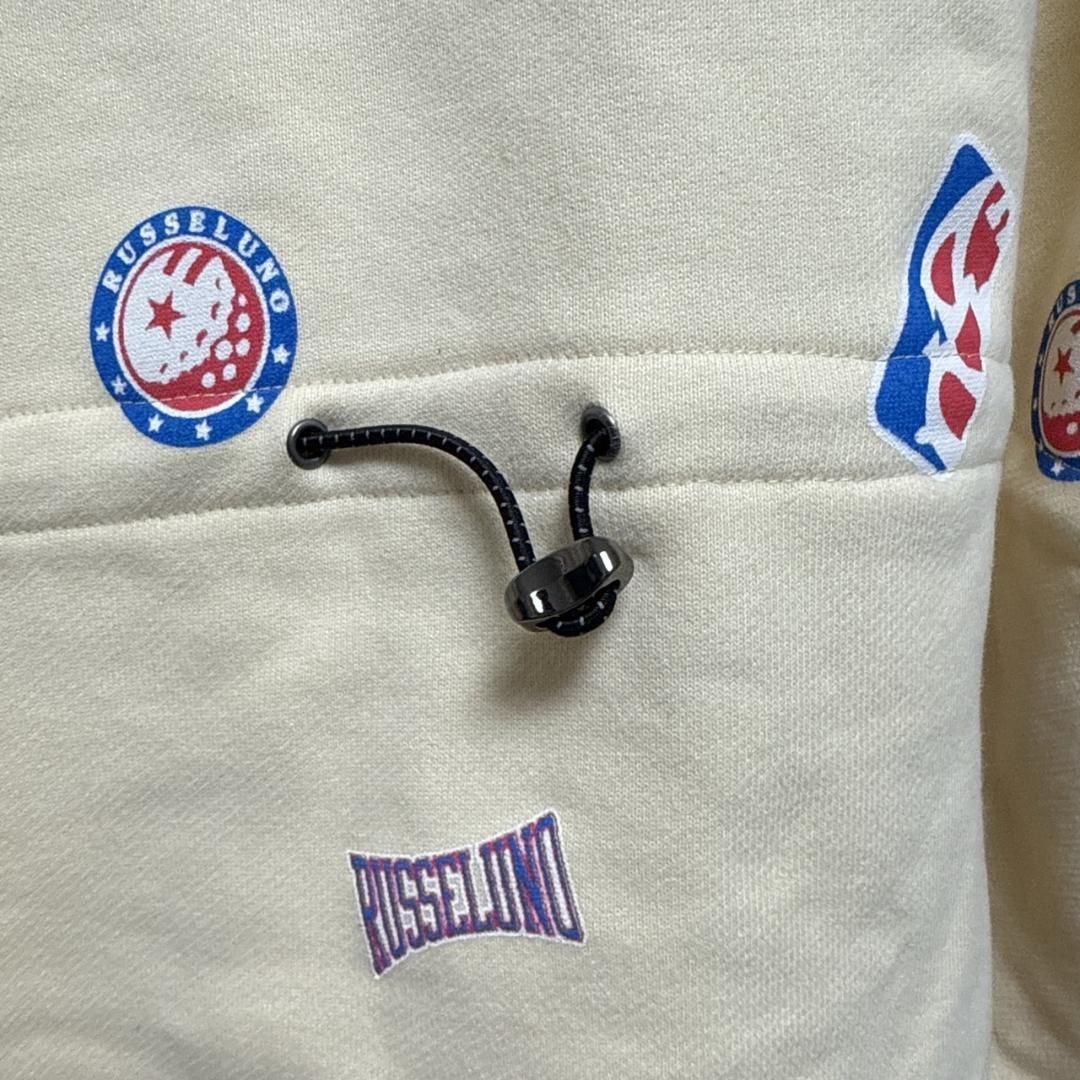 ラッセルノ Russeluno ロゴパターンフーディ トップ サイズ6