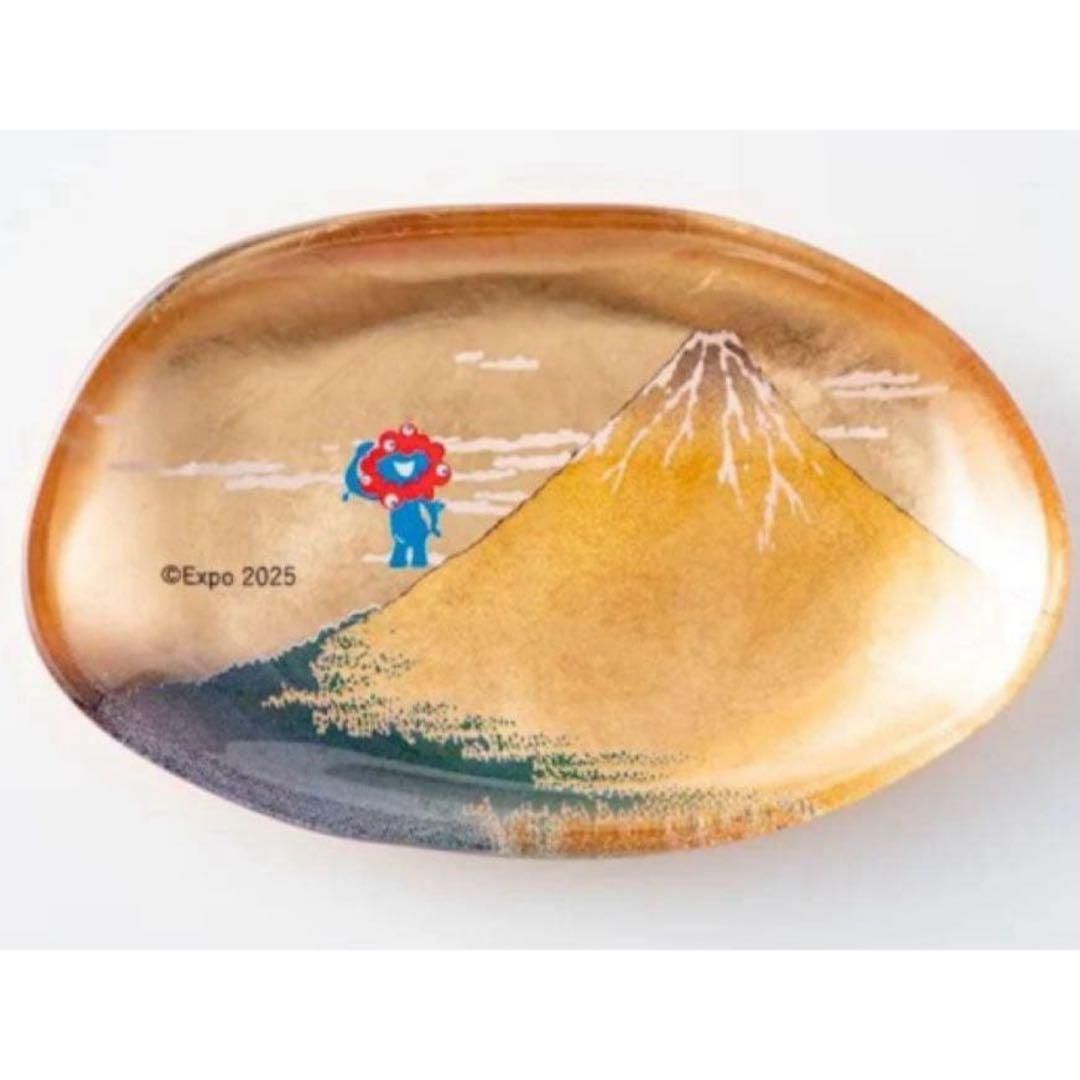 新品 大阪万博 会場限定 ミャクミャク 箔名画 葛飾北斎 ガラストレー