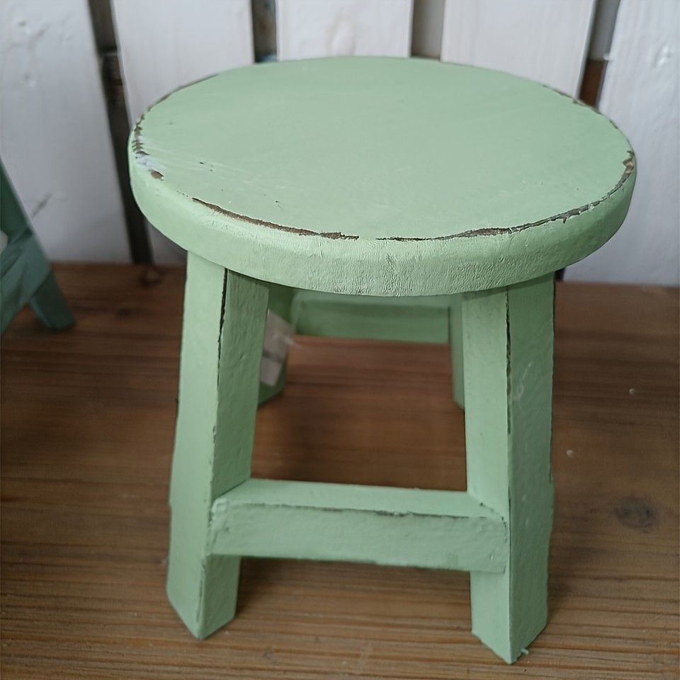 木製ガーデンスツール】プランタースタンド 蝶デザイン 円形 庭