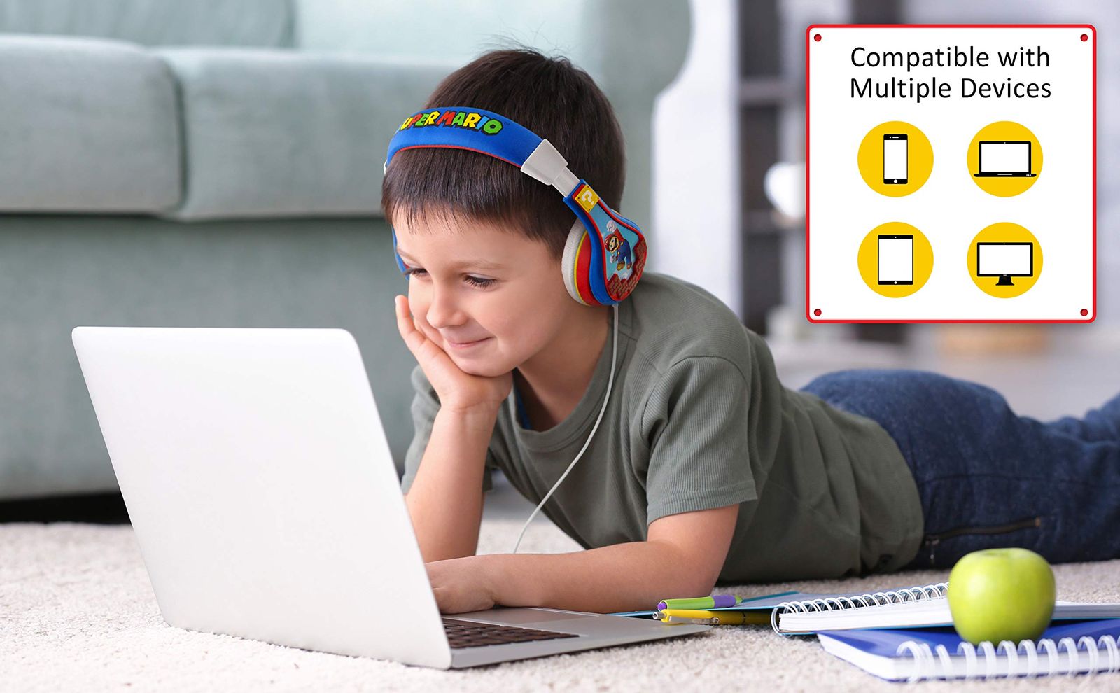 eKids ヘッドフォン 子供 スーパーマリオ イヤホン 音楽 キッズ 子ども