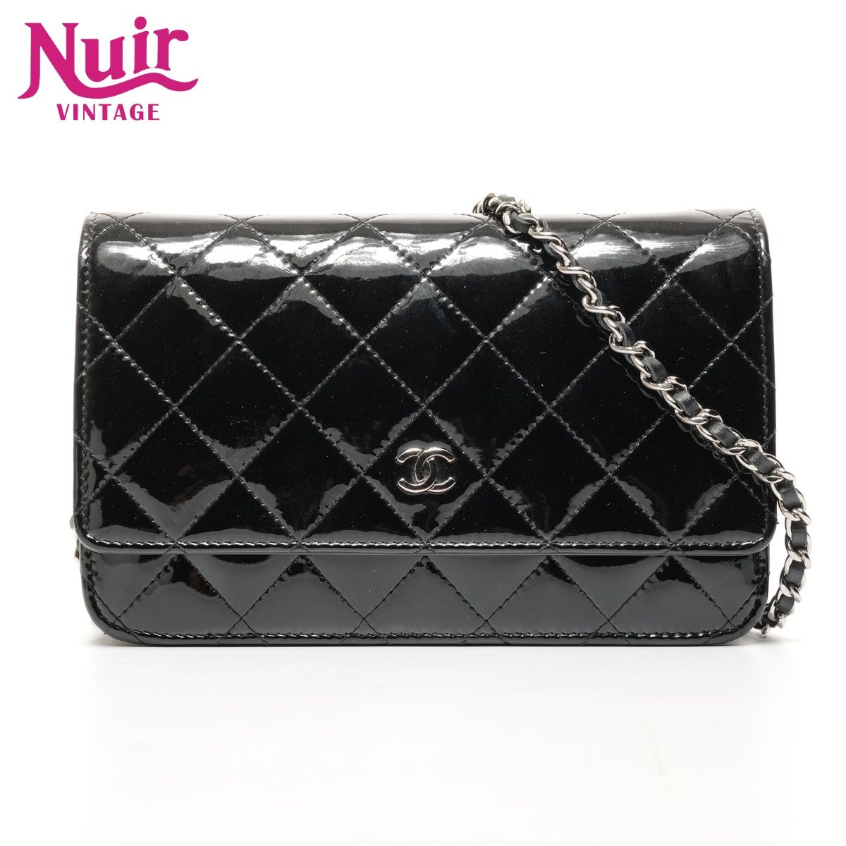 CHANEL シャネル ショルダーバッグ パテントレザー チェーンウォレット