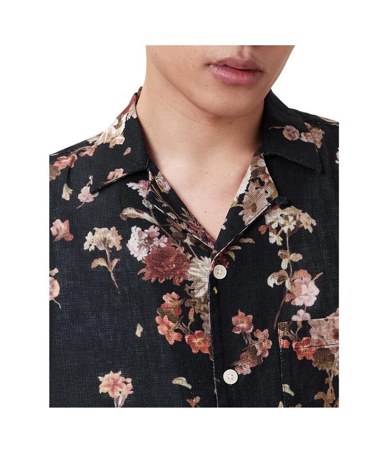 (取寄) オールセインツ メンズ アルマダ ショート スリーブ シャツ AllSaints men Armada Short Sleeve Shirt Jet Black オールセインツ メンズ トップス シャツ AllSaints Armada Short