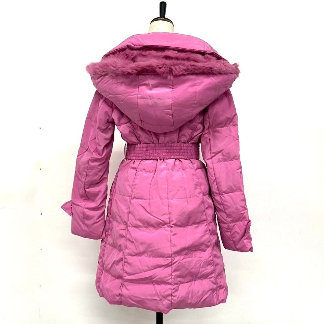 新品】PourVous プールヴー ラクーンファー ダウンコート M L ピンク A 